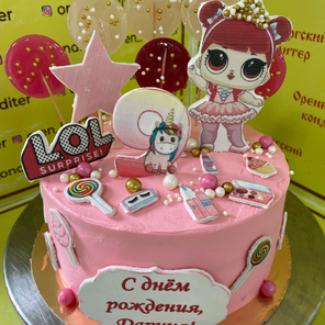 Торт-заказной "С днем рождения" ЛОЛ
